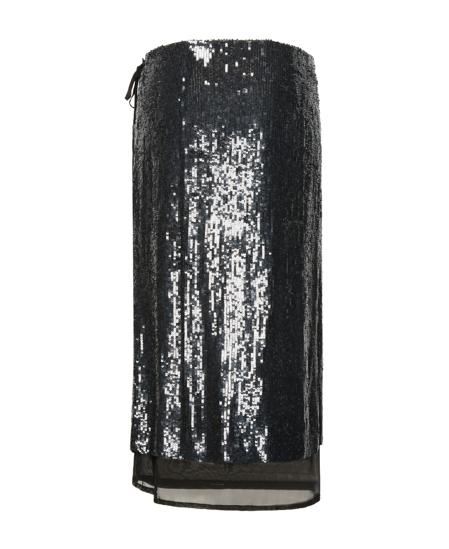 P.a.r.o.s.h Sequin-embellished Skirt In Black