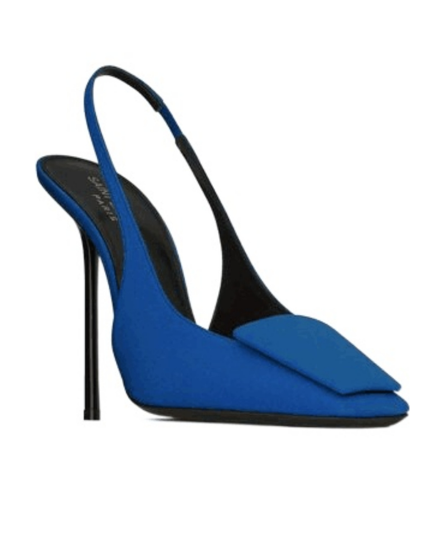 Saint Laurent George Square Toe Pumps In Blue