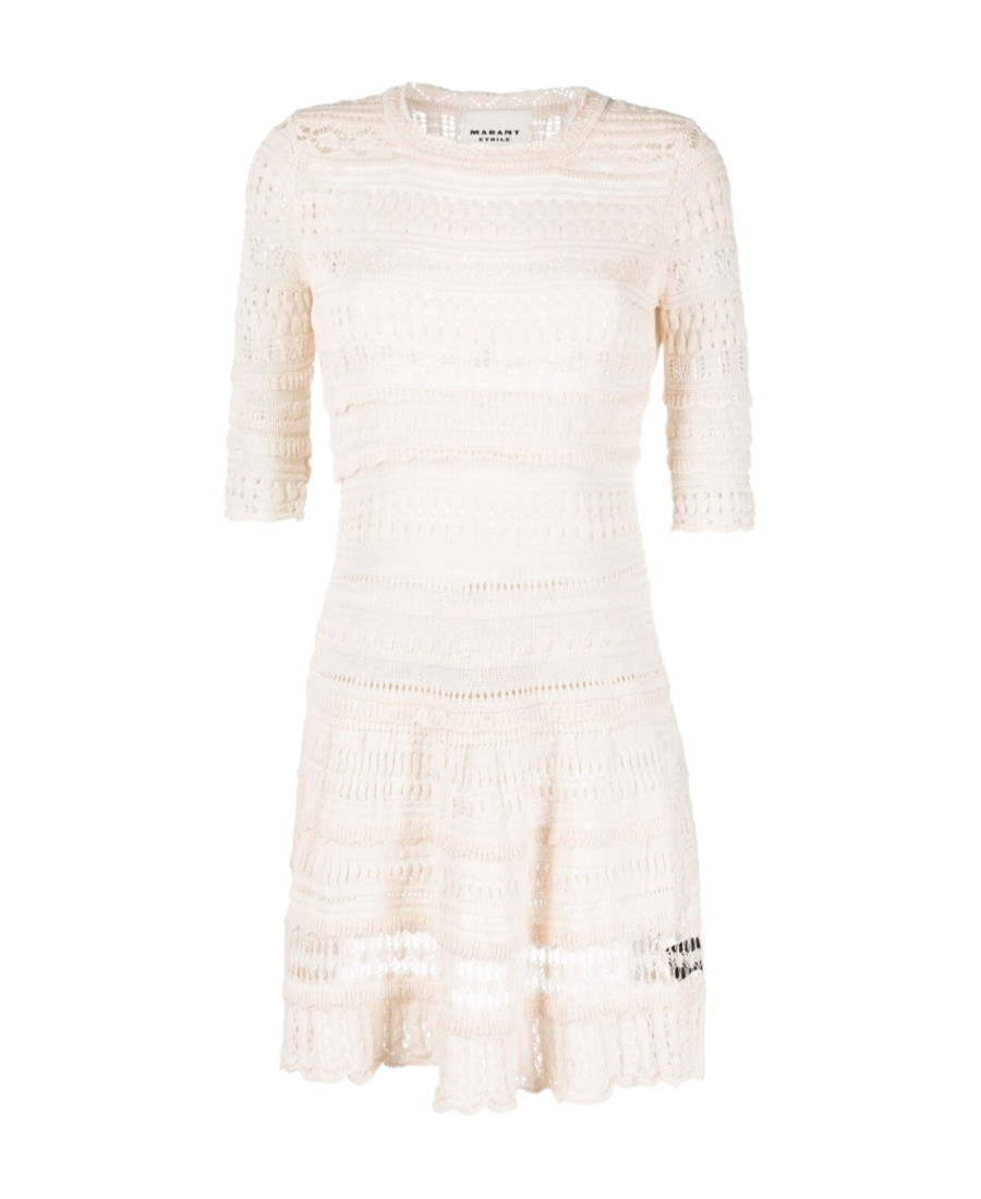 Isabel Marant Étoile Knitted Cotton Mini Dress In White