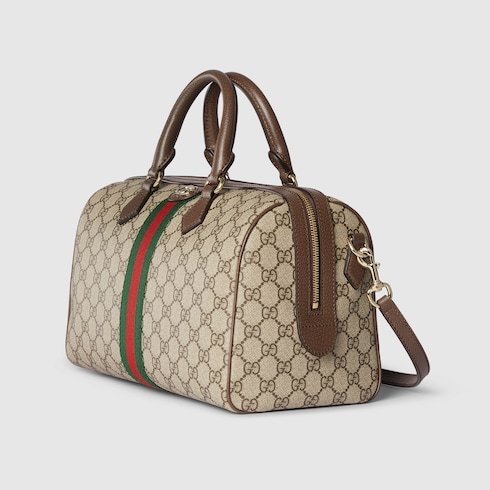 Gucci Ophidia Large Boston Bag In Brown