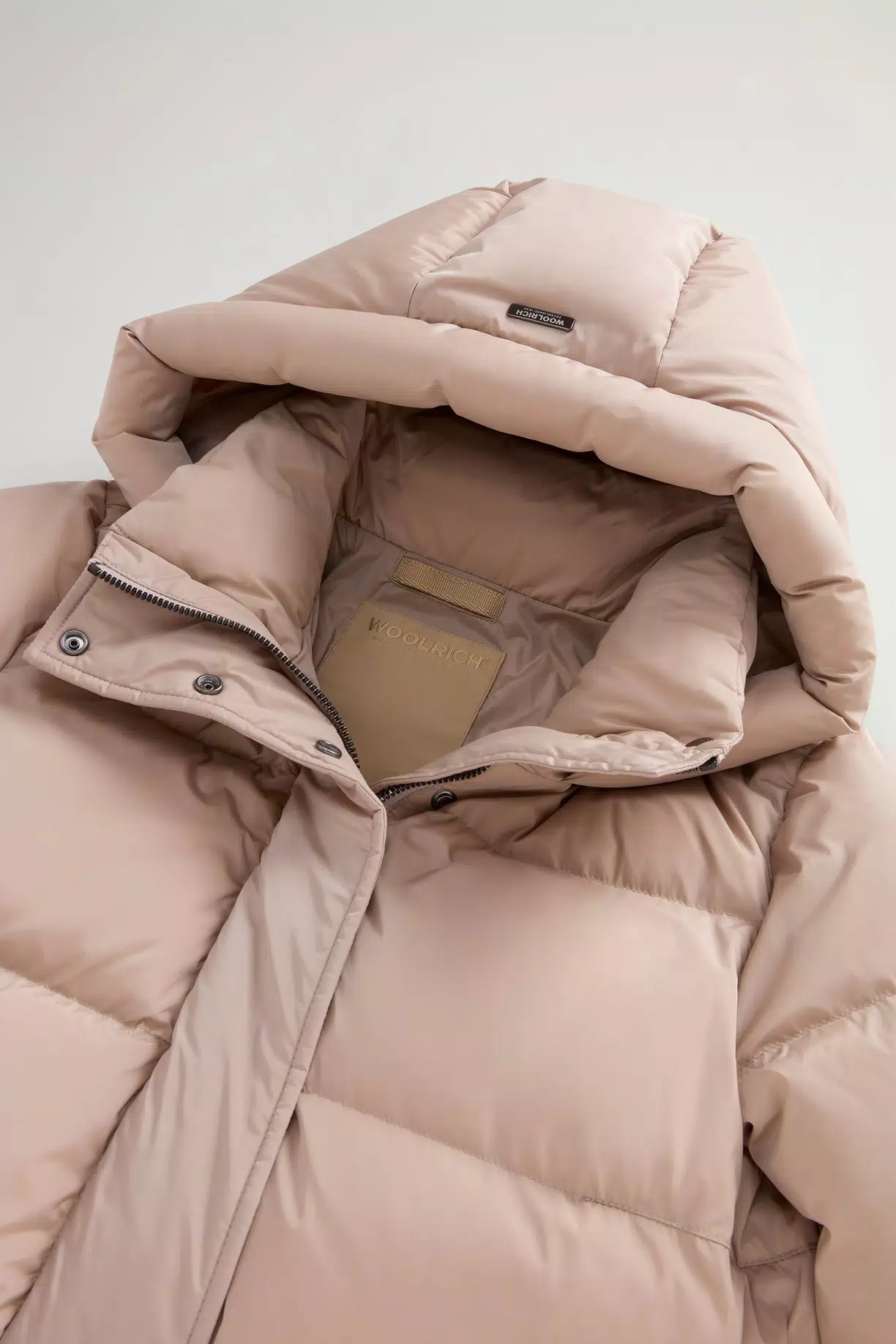 Woolrich Long Kelly Down Jacket In Neutral