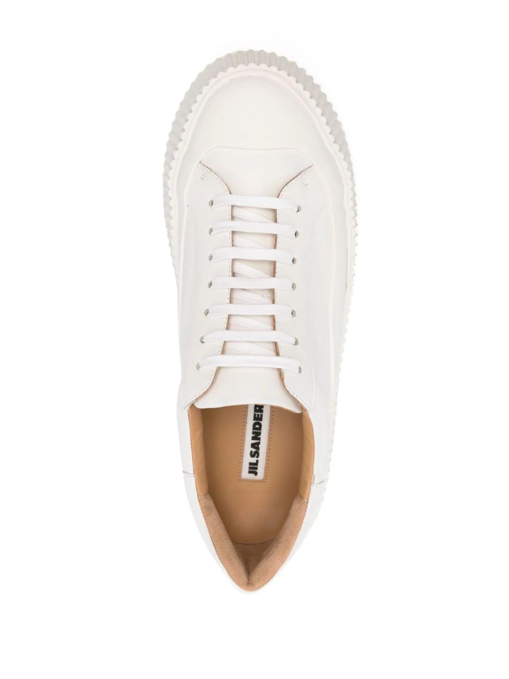 Jil Sander Low Laced Sneakers With Vulcanized Rubber Sole Shoes In White