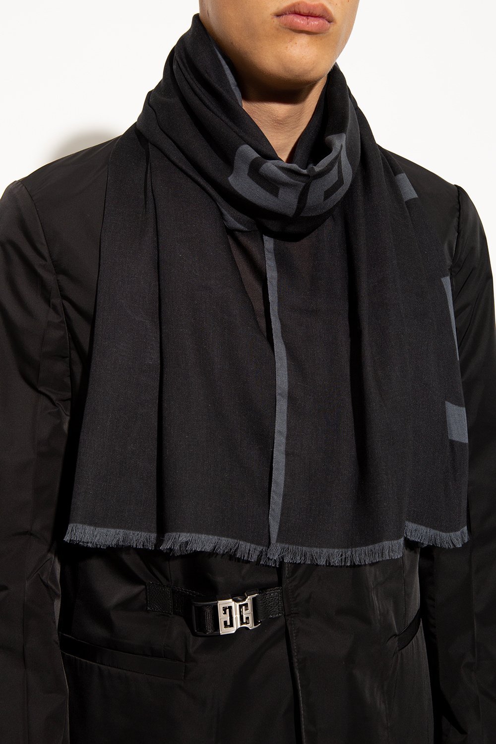 Givenchy Logo Scarf Men In Black