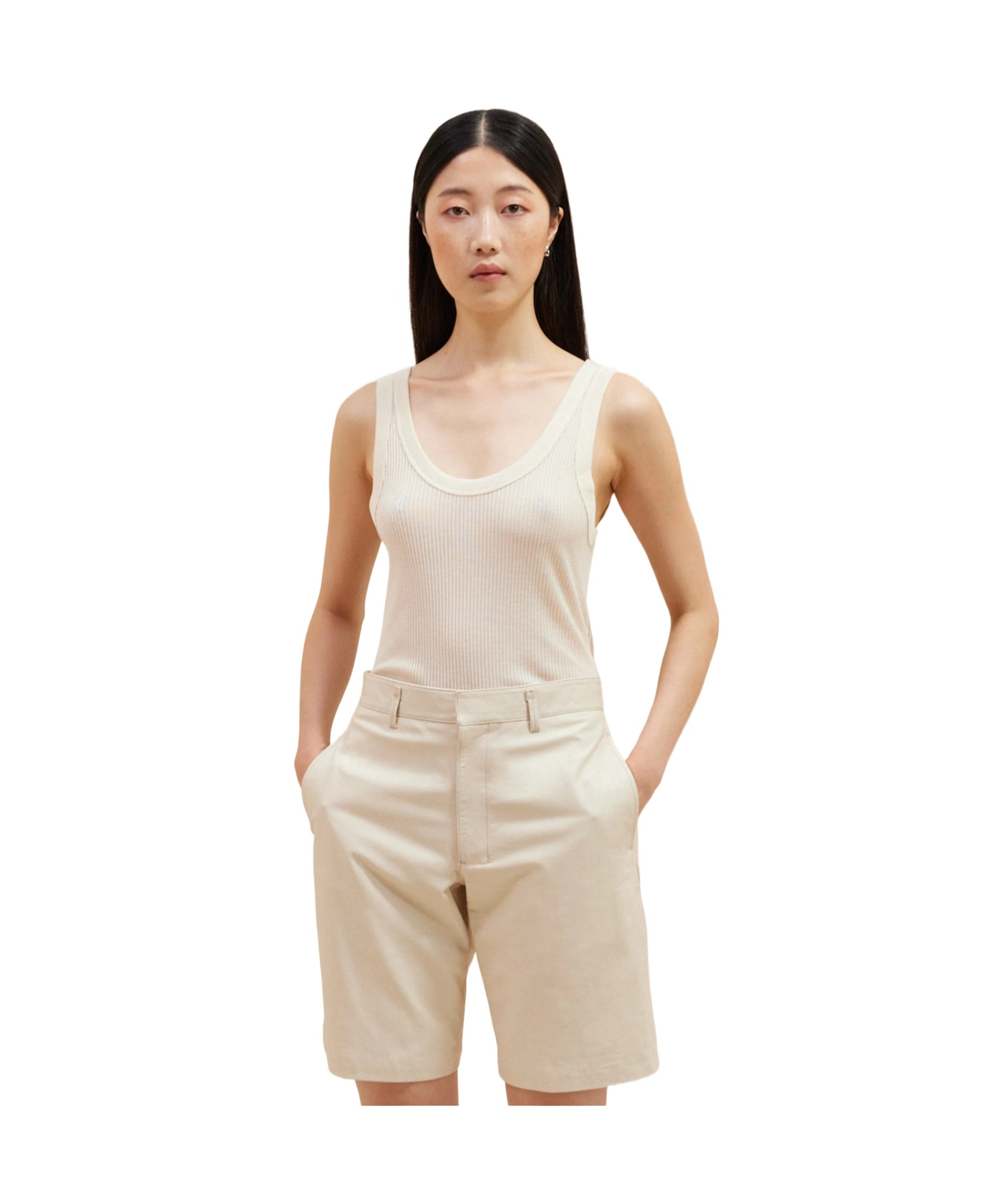 Shop Lemaire Fine-ribbed Seamless Tank Top In White