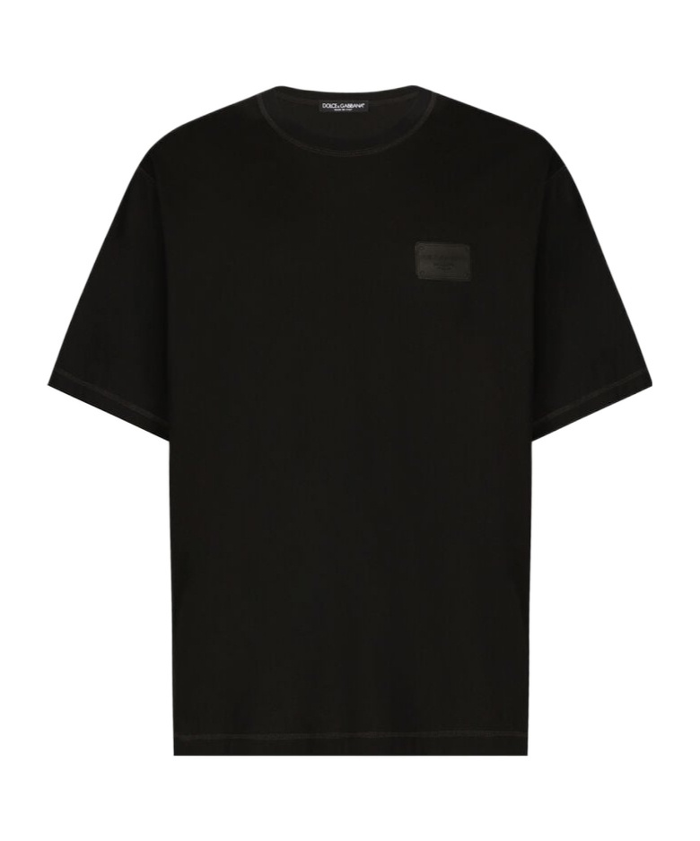 Dolce & Gabbana Logo Plaque Crewneck T-shirt In Black