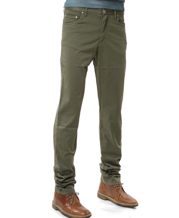 Paul & Shark Five Pockets Slim Casual Pants In Green
