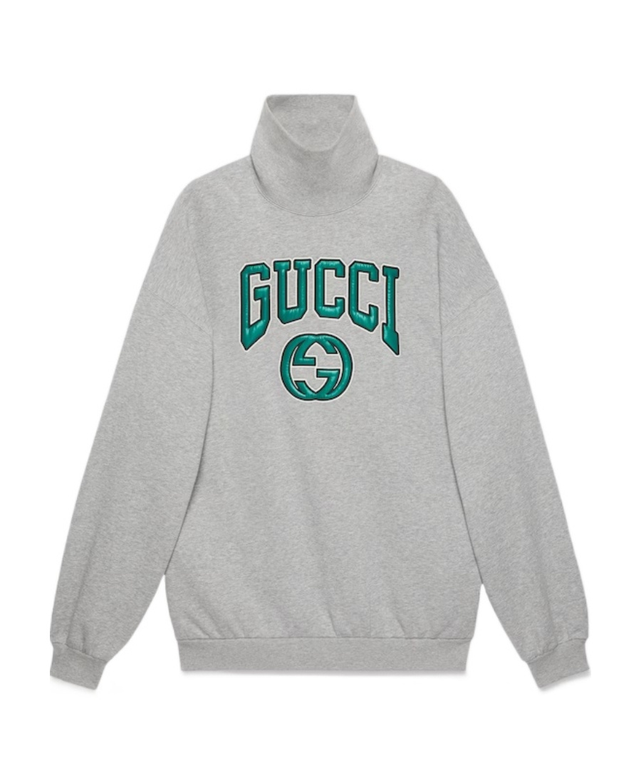 Gucci Logo-appliqu� Cotton Sweatshirt In Gray