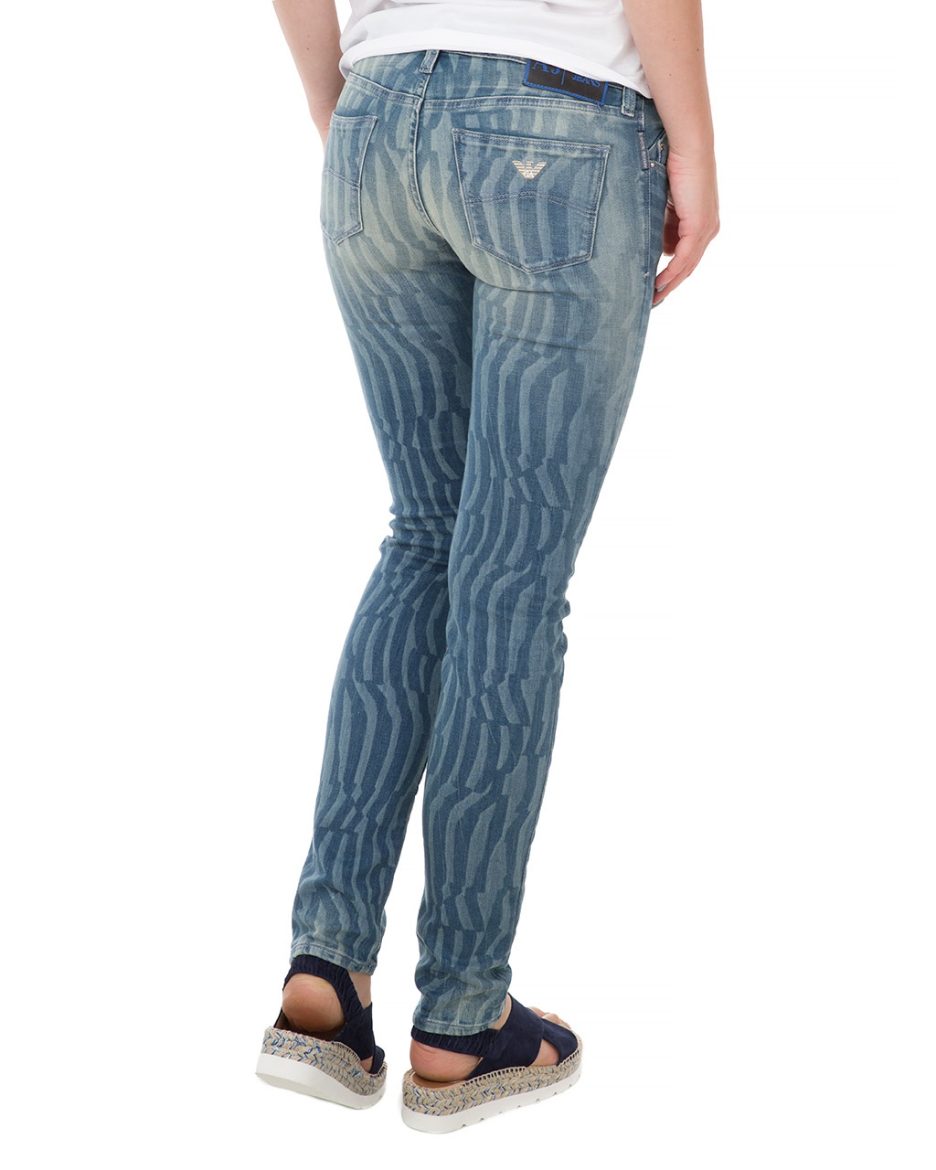 Armani Jeans Logo Jeans In Blue