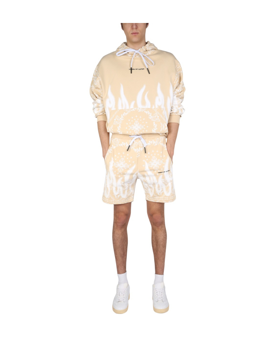 Vision Of Super Sweatshirt With Paisley Pattern In Nude