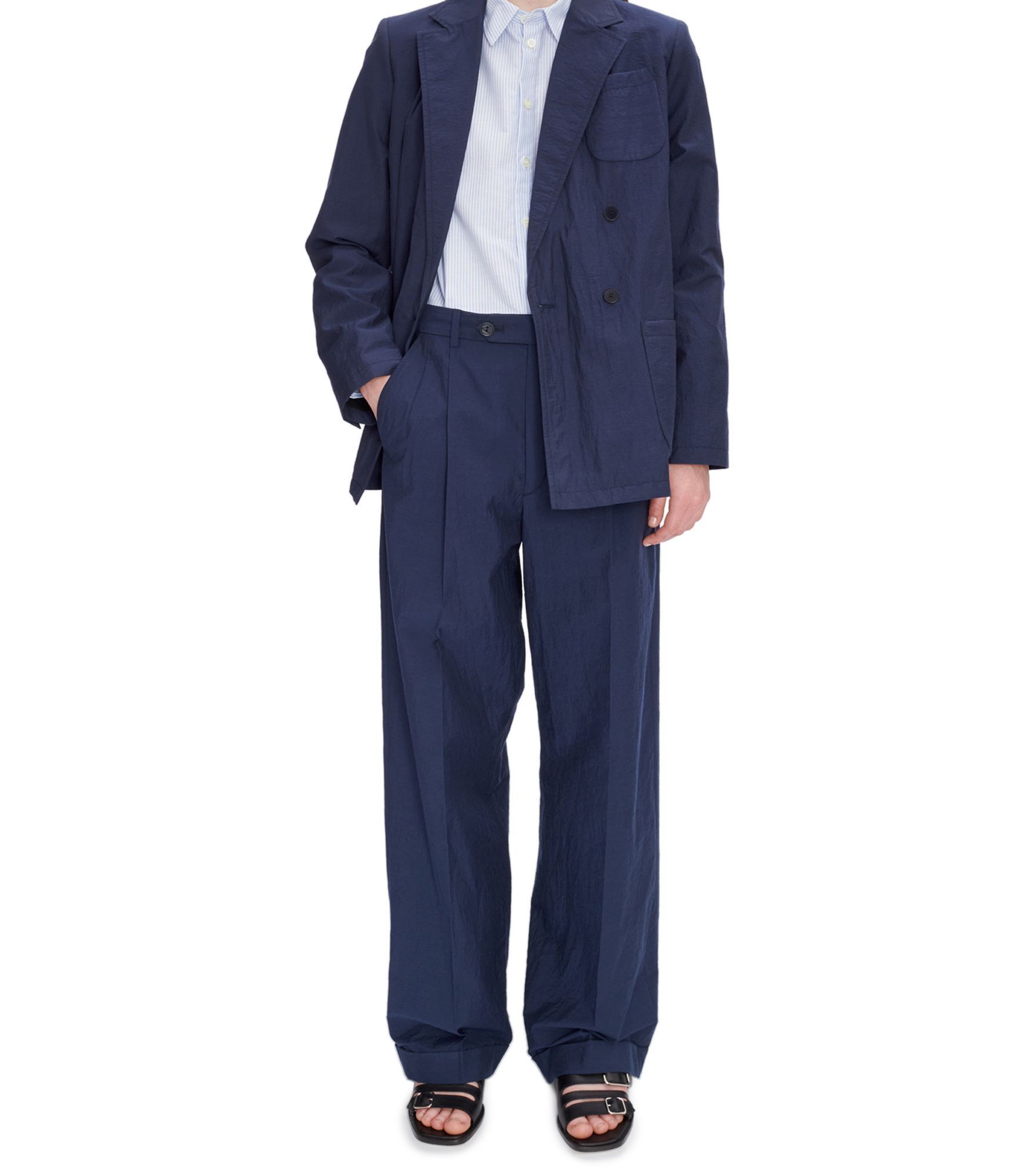 Apc Long-sleeved Suit Coat In Blue