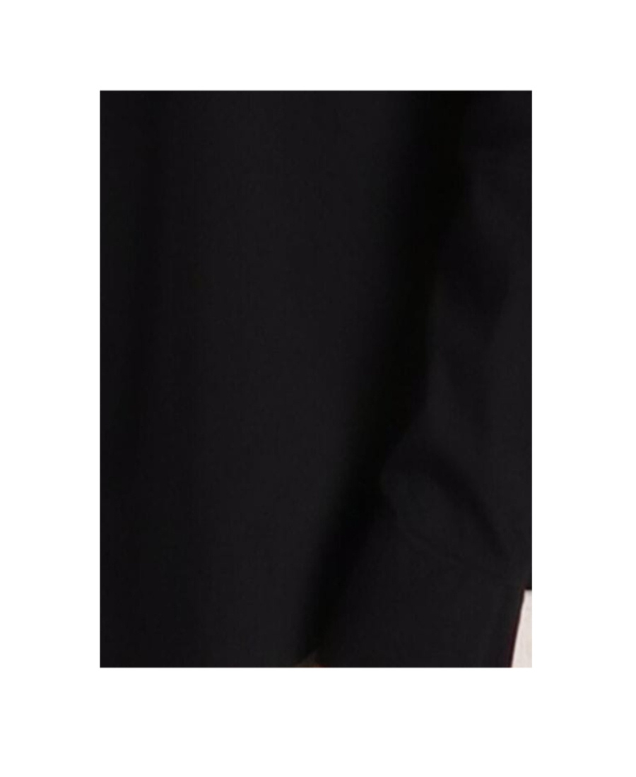 Emporio Armani Cotton Poplin Shirt With Buttoned Cuffs And Curved Hem In Black