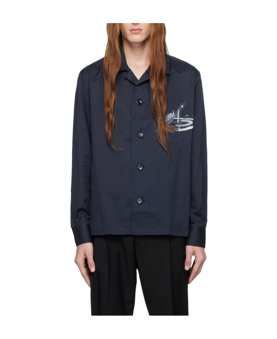 Brioni Cashmere Blended Long-sleeved Shirt In Black