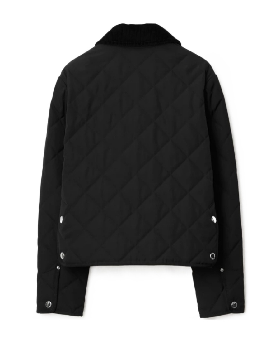 Burberry Straight-point Collar Quilted Jacket In Black
