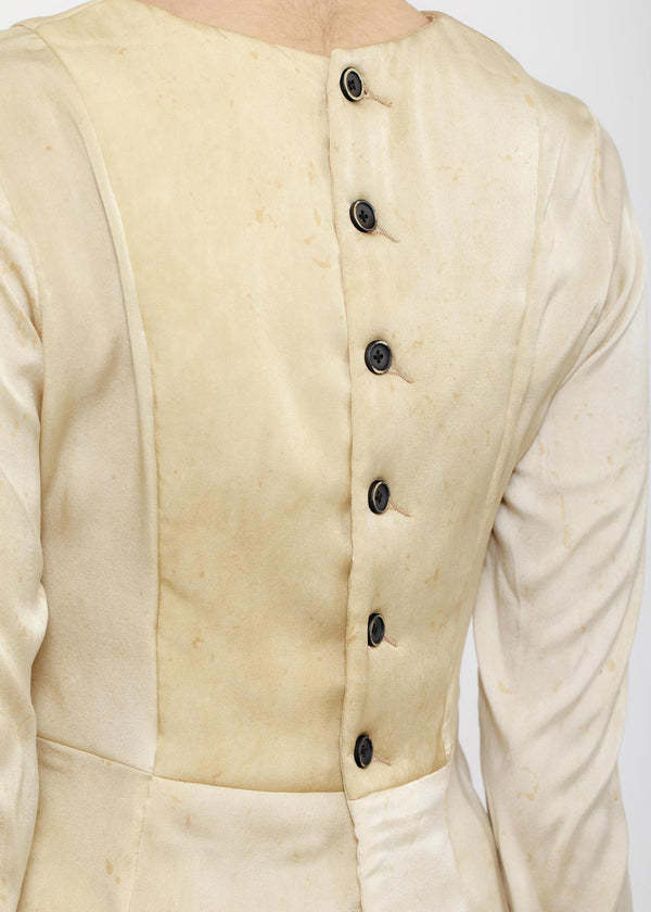 Shop Uma Wang Button Round Neck Blouse In Nude
