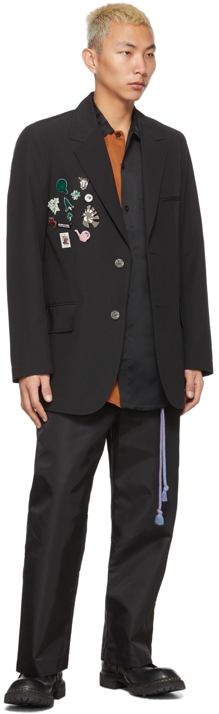 SONG FOR THE MUTE BADGE DETAILING SINGLE-BREASTED BLAZER