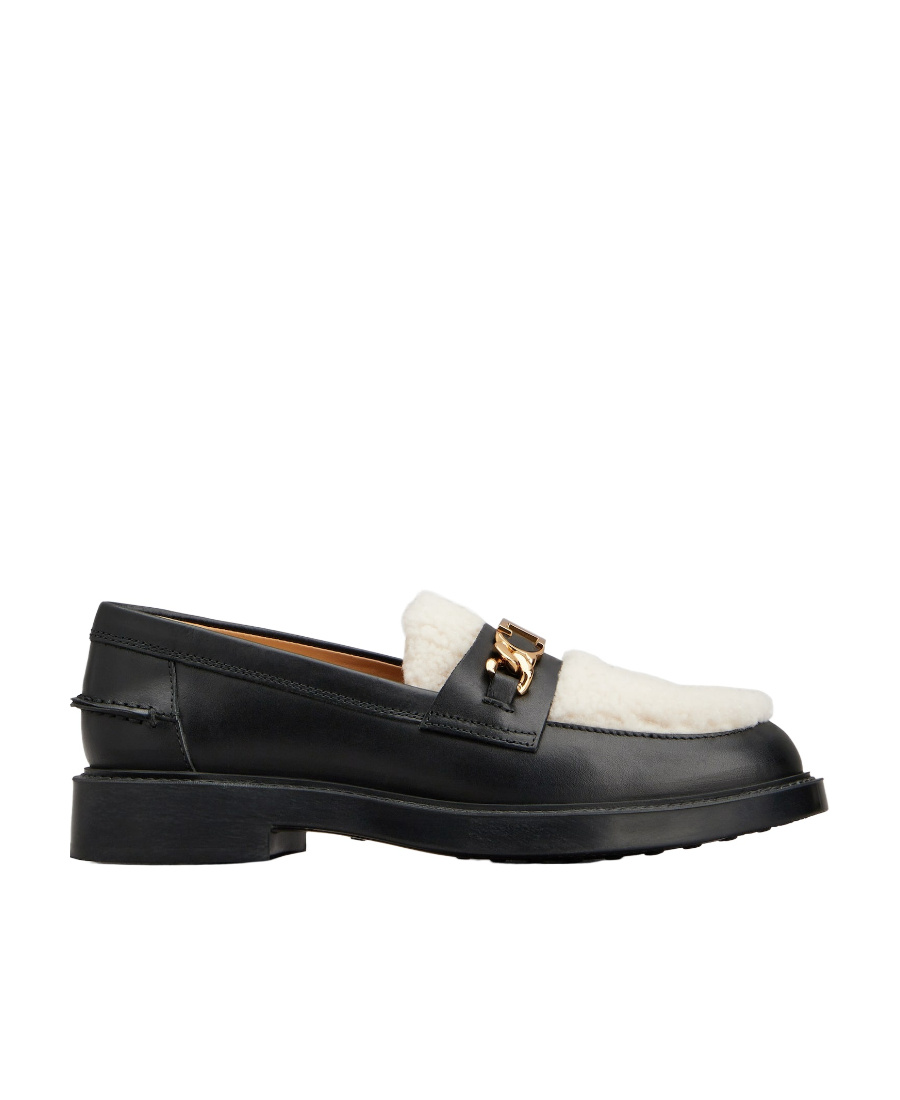 Tod's Woman Loafers Black Size 8 Leather In Multicolor