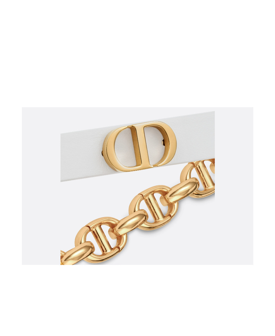 Dior Caro Buckle Belt In White