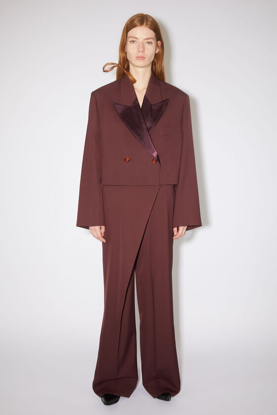 Acne Studios Cropped Relaxed Fit Blazer In Red