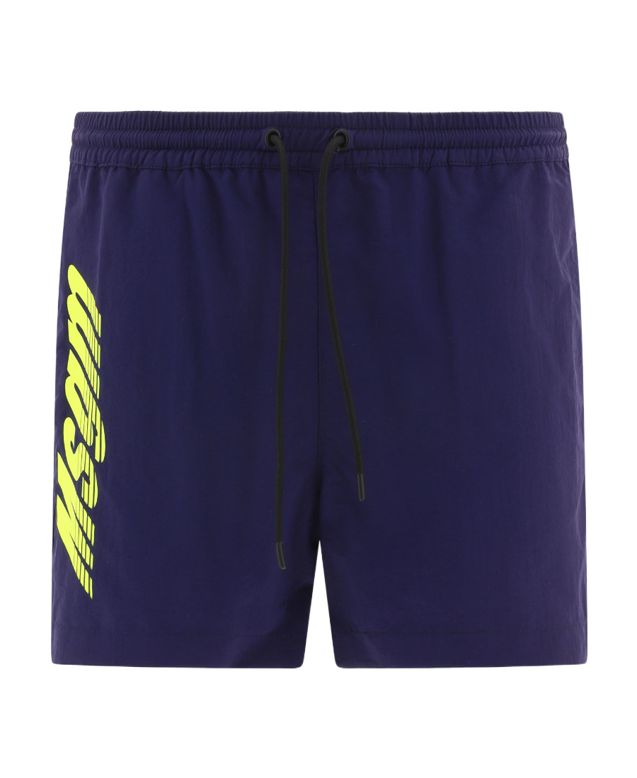 Msgm Bermuda Logo Neri In Black
