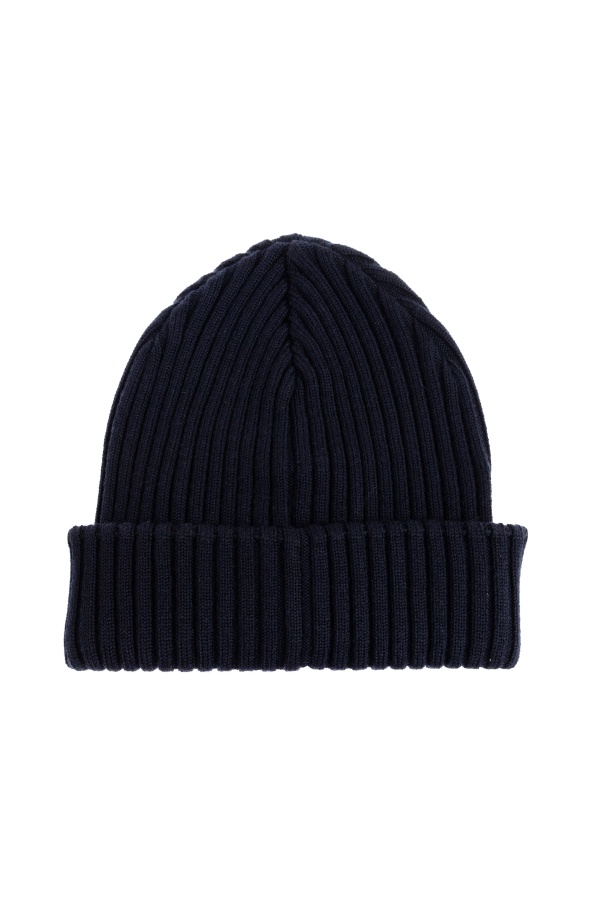 Paul & Shark Ribbed Knit Hat In Black