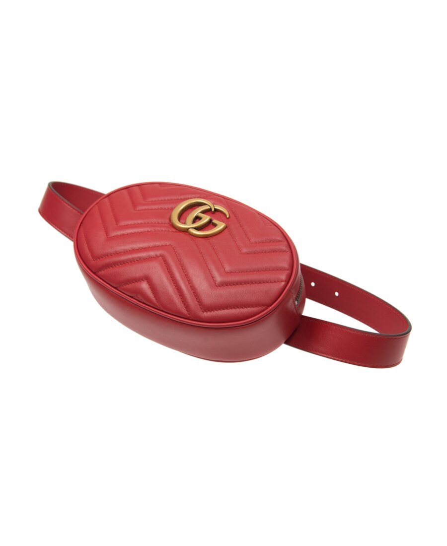 Gucci Gg Marmont Quilted Waist Bag In Red
