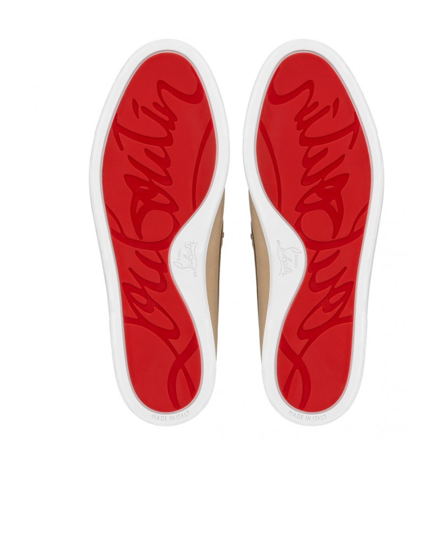 Christian Louboutin Varsiboats Leather Loafers In Nude