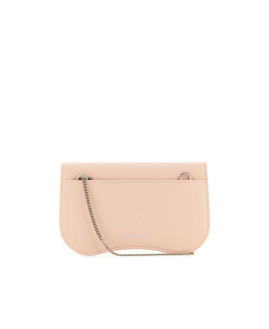 Alexander Mcqueen Logo-plaque Leather Crossbody Bag In Nude
