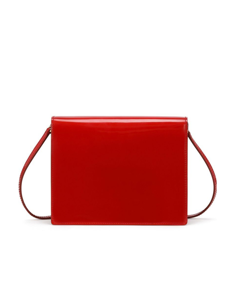 Dolce & Gabbana Dg Logo Patent Leather Crossbody Bag In Red