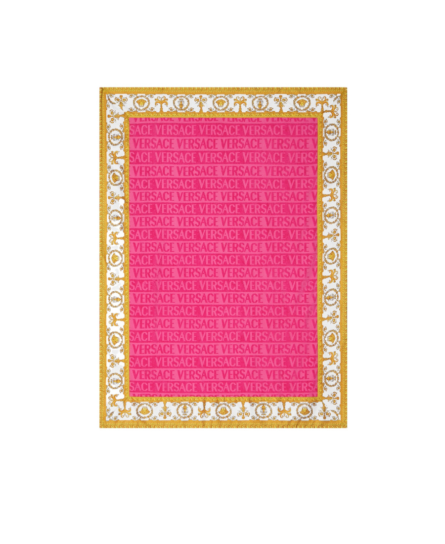 Versace I Love Baroque Beach Towel In Pink