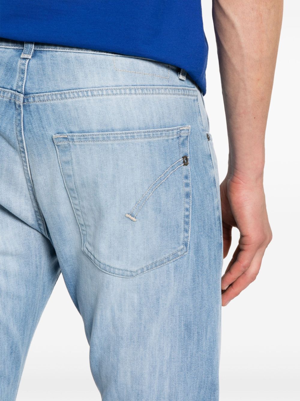 Dondup Faded Five-pocket Jeans With Belt Loops In Blue