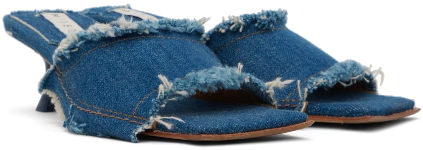 MIISTA DENIM HIGH-HEELED SANDALS