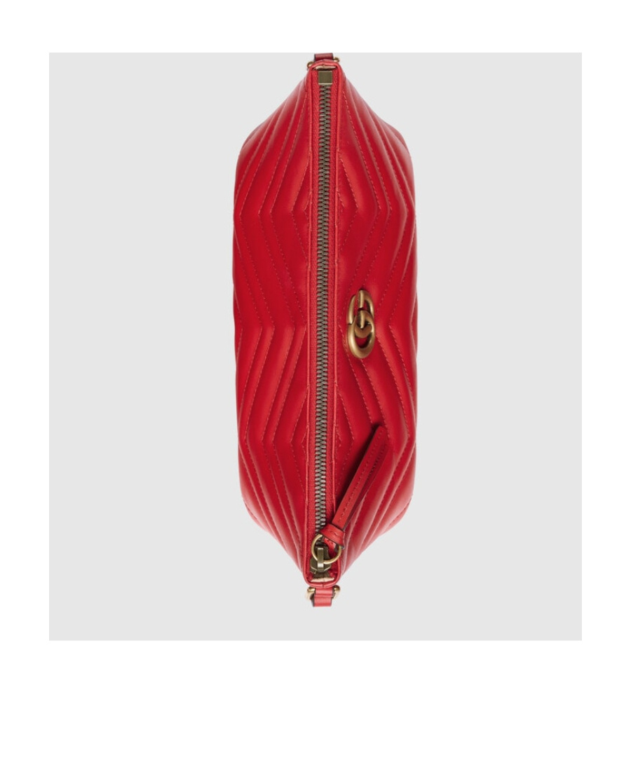 Gucci Small Gg Marmont Quilted Leather Shoulder Bag In Red