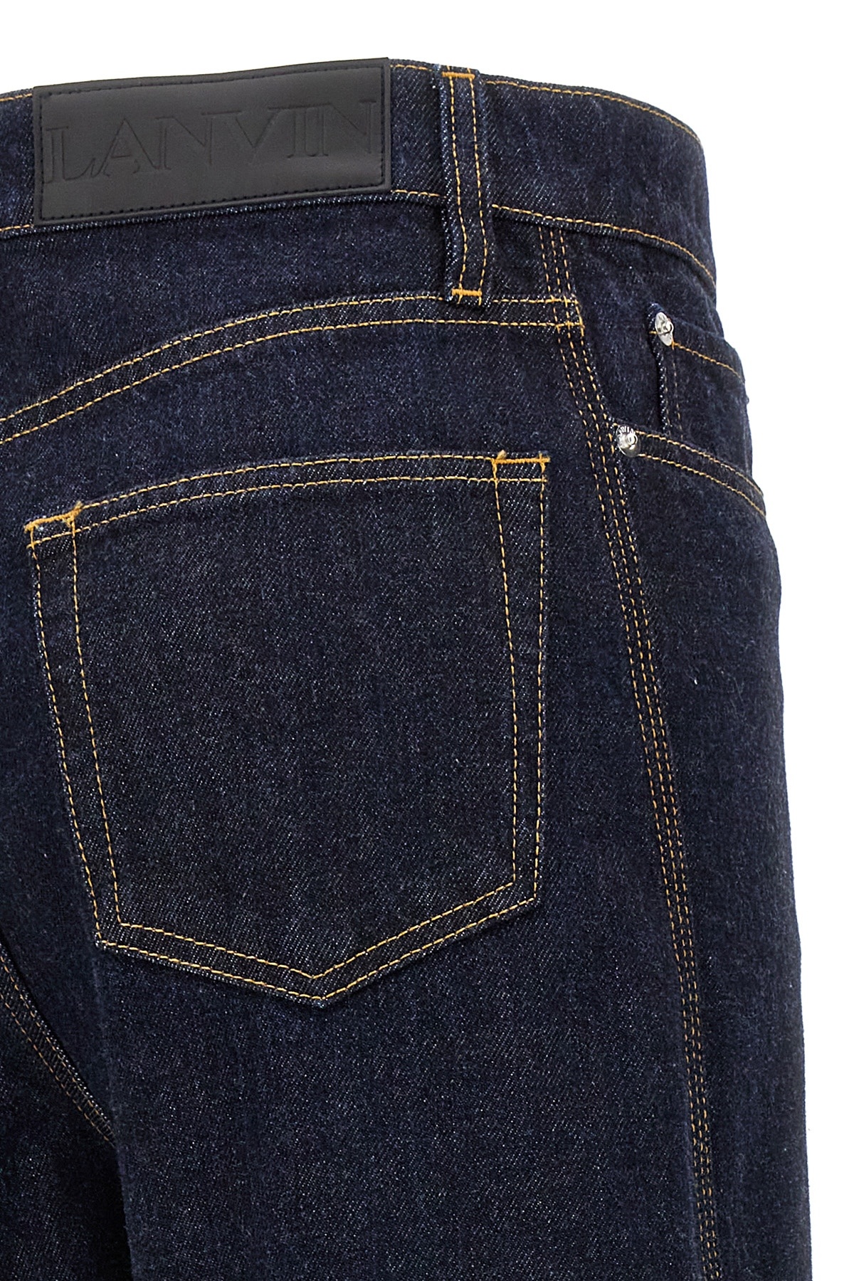 Lanvin Denim Twisted Regular Pants In Black