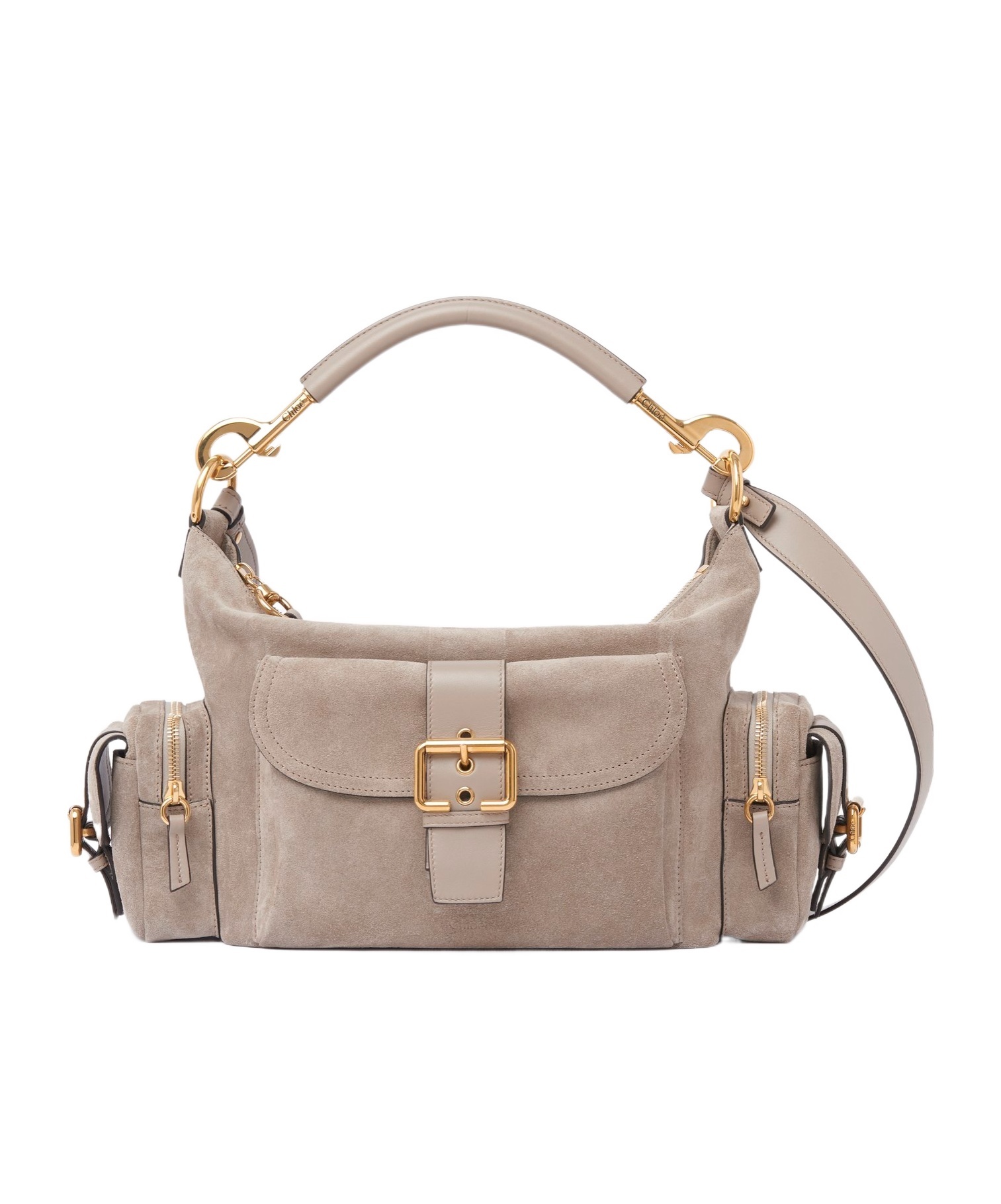 Chloé Womens Chloe Camera Medium Suede Cross-body Bag In Nude