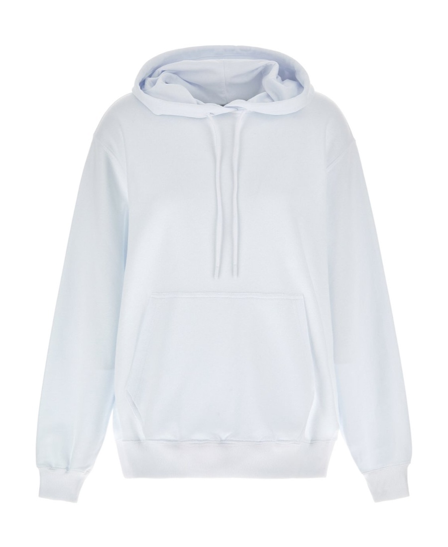 Msgm Metallic-logo Cotton Hoodie In White