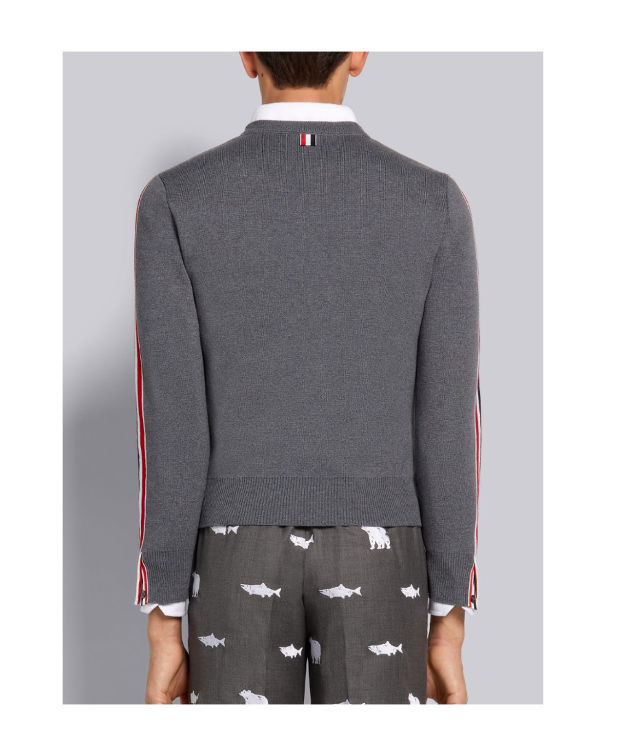 Thom Browne Round-neck Sweater In Gray