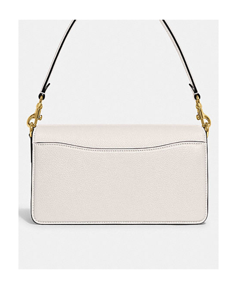 Coach Tabby 26 Logo Plaque Shoulder Bag In White