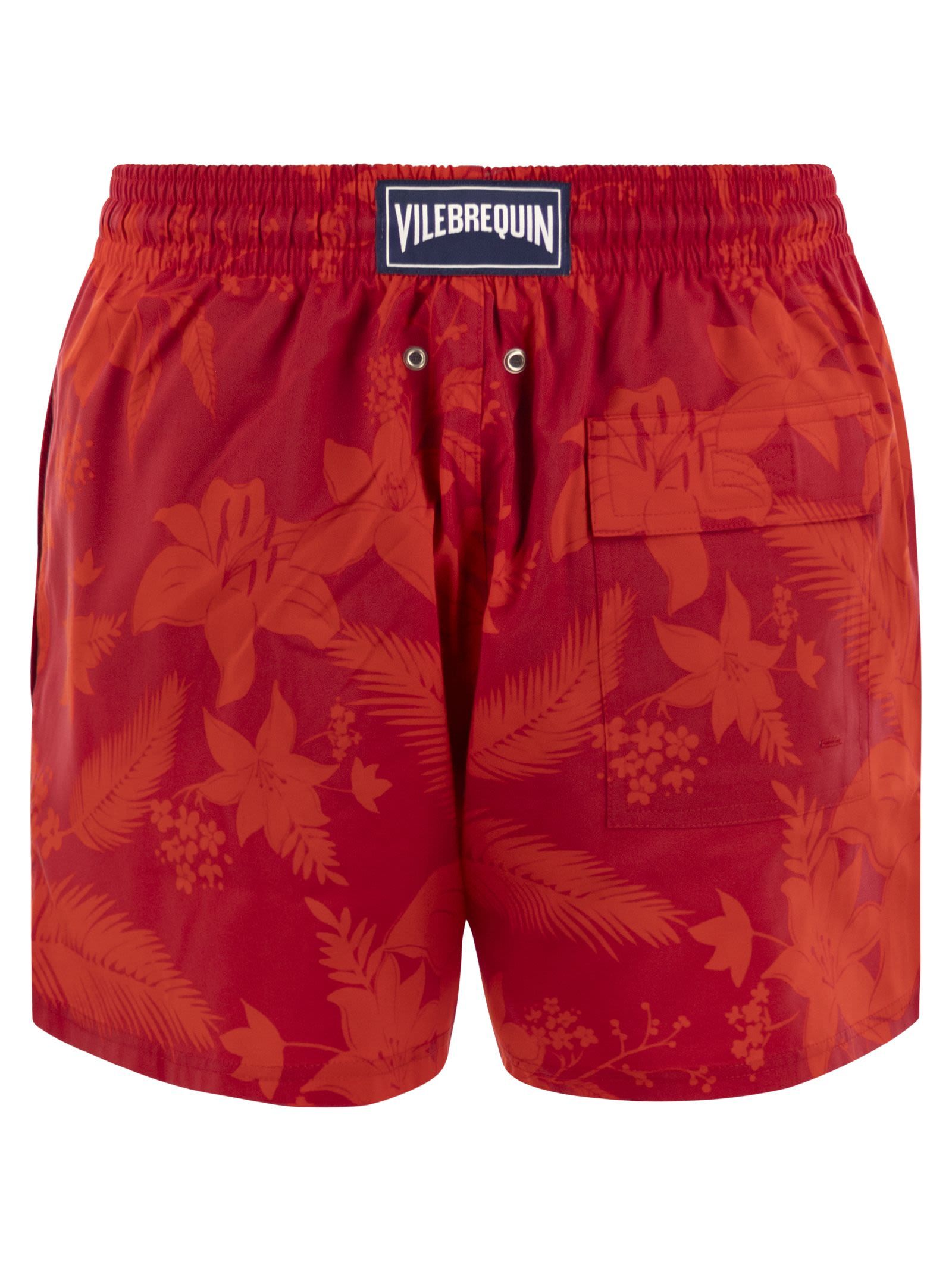 Vilebrequin Elastic Waist Swimming Trunks In Red