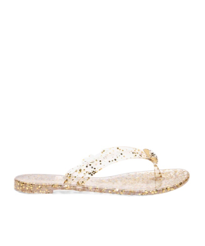 Casadei Glitter-embellished Flat Sandals In Multi