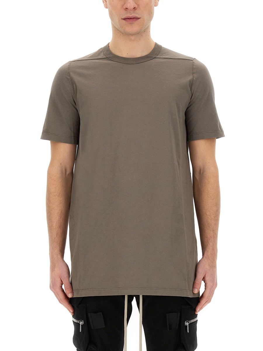 Rick Owens Panelled Cotton T-shirt In Gray