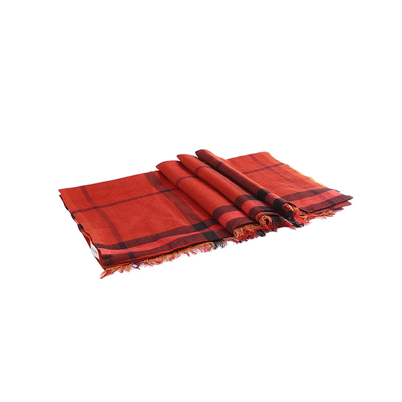 Burberry Checkered Detail Scarf In Brown