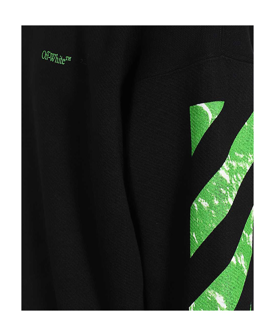 Off-white Diag-stripe Cotton Sweatshirt In Black
