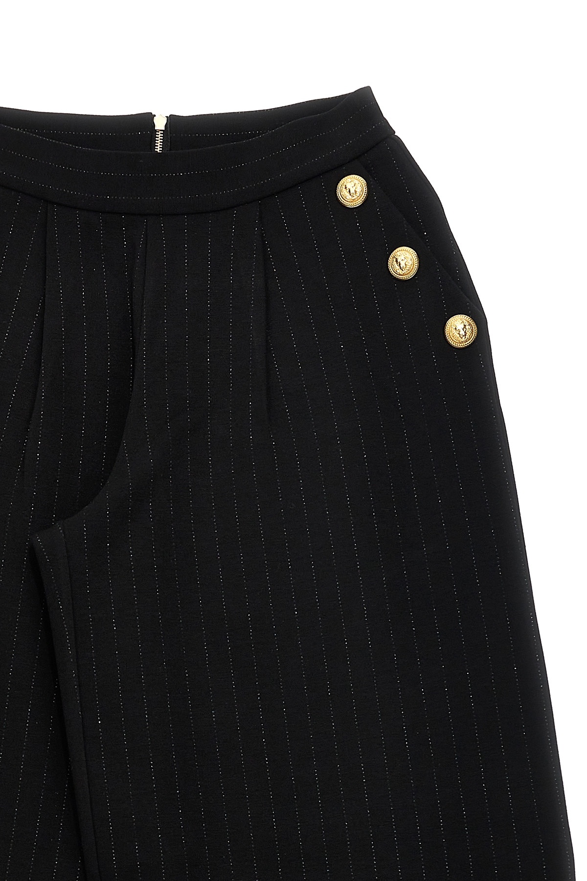 Shop Balmain Pleat-detail Wide-leg Trousers In Black