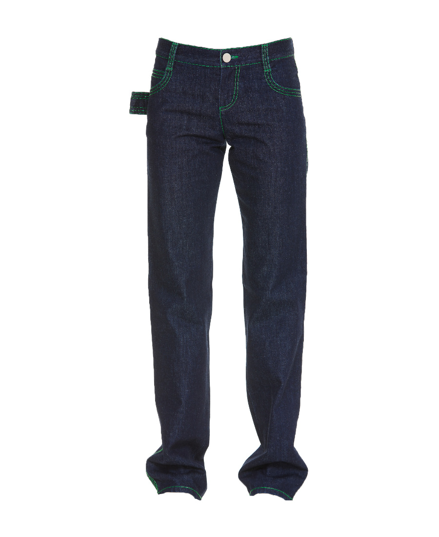 Bottega Veneta Contrast-stitching Straight-leg Jeans In Black