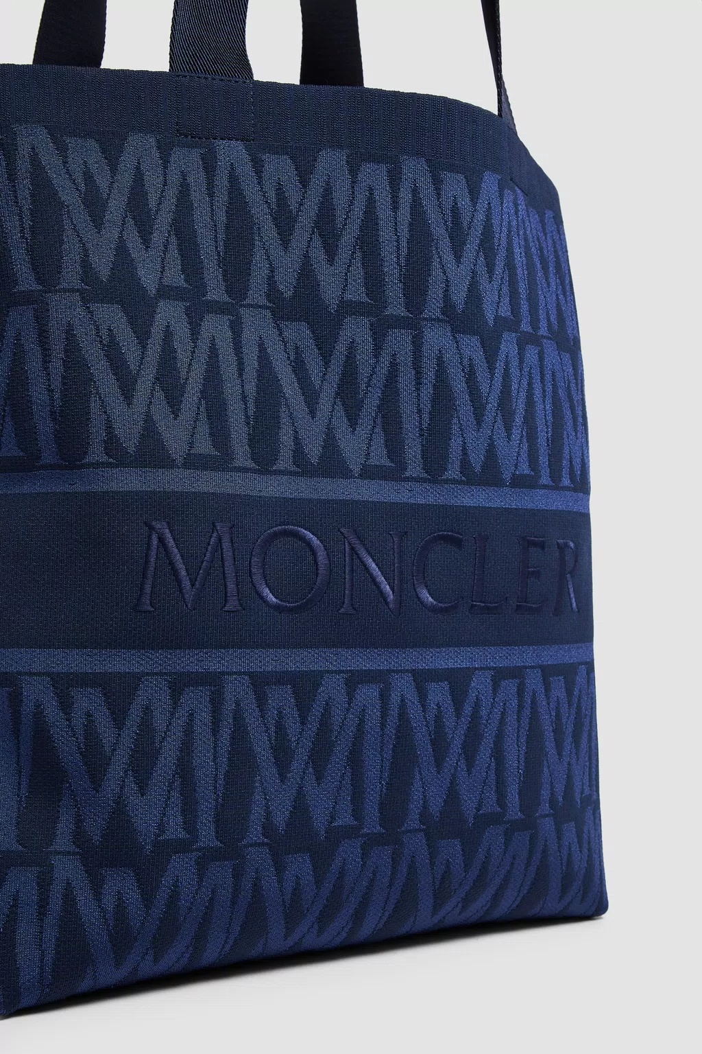 Moncler Monogram Knit Tote Bag In Black