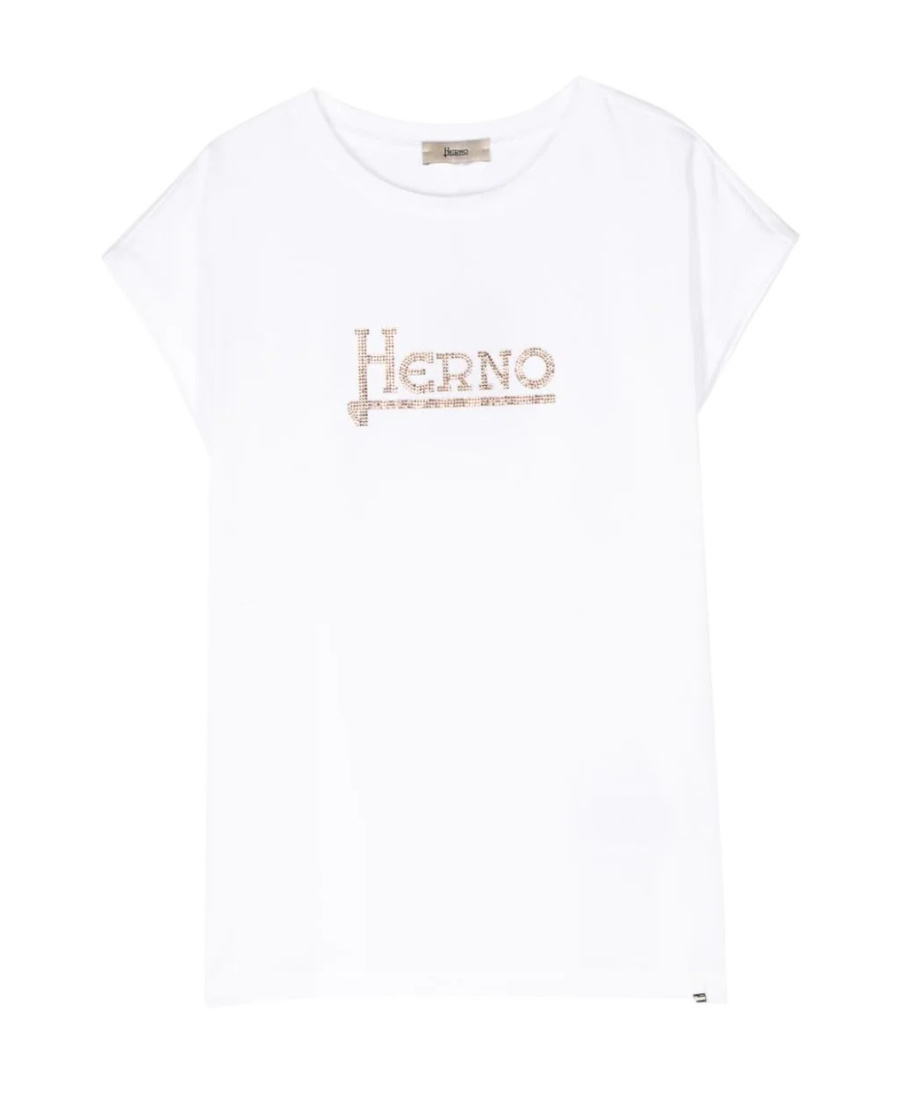 Herno White Interlock Jersey Logo T-shirt In White