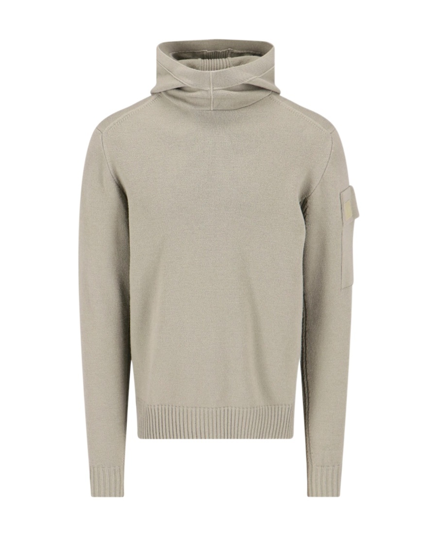 C.p. Company Fine-knit Virgin Wool-blend Hoodie In Nude