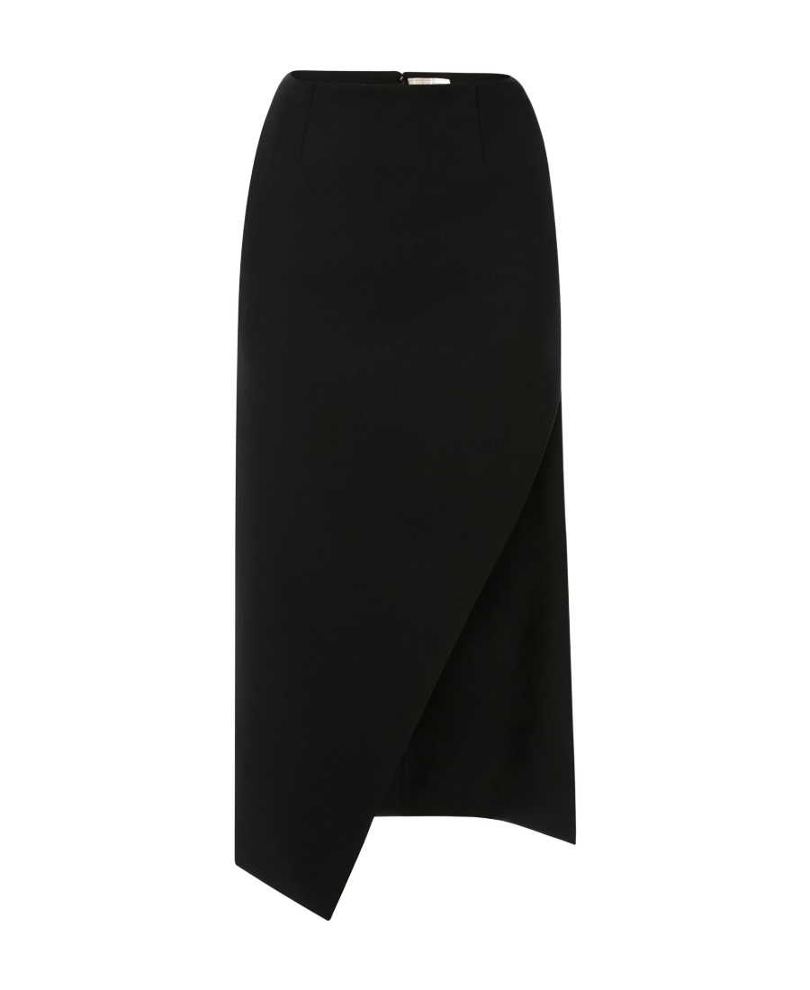 Shop Alexander Mcqueen Front-slit Knitted Skirt In Black