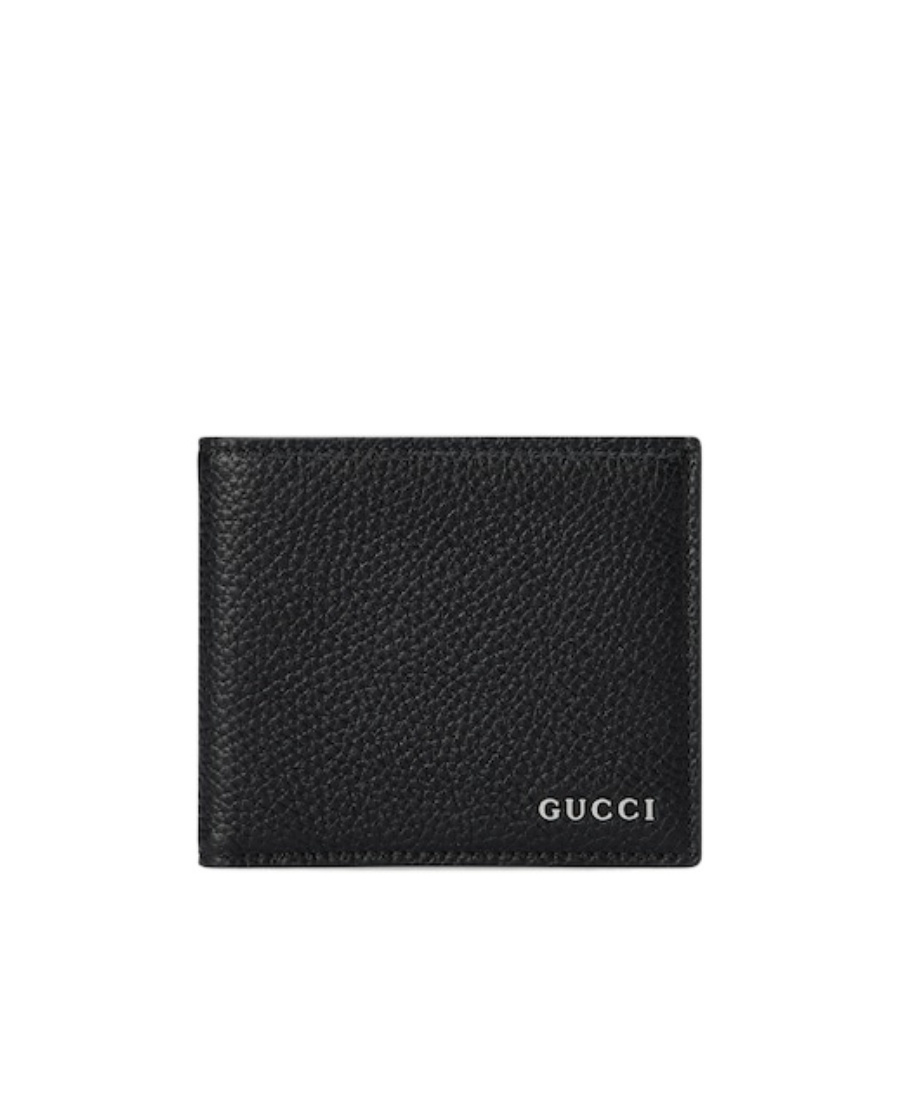 Gucci Logo Plaque Bifold Wallet In Black