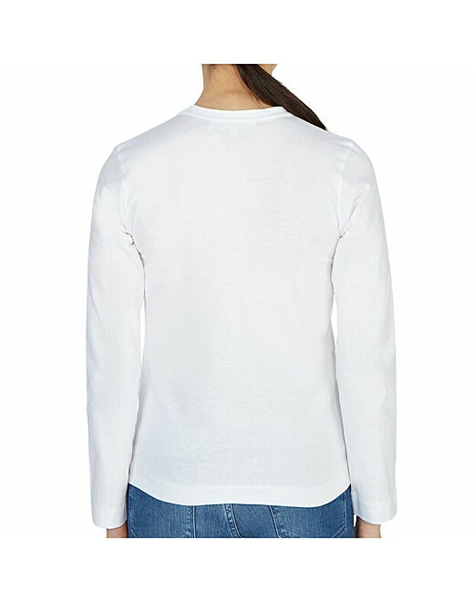 Comme Des Garçons Play Red Heart Long-sleeved T-shirt In White